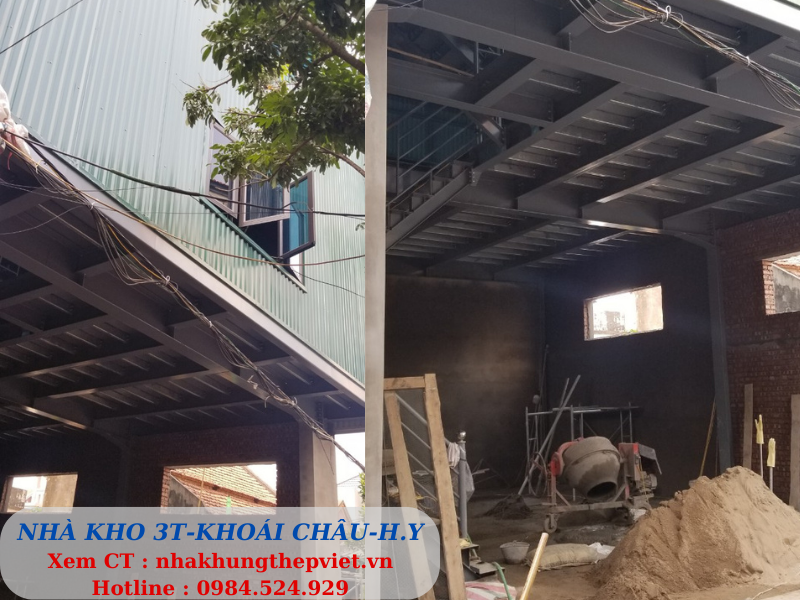 nhà kho,nhà kho 2 tầng, nhà kho 3 tầng, nhà khung thép, nhà khung sắt, nhà thép, nhà nâng tầng, nâng tầng nhà thép, cải tạo nhà, cải tạo nhà khung thép