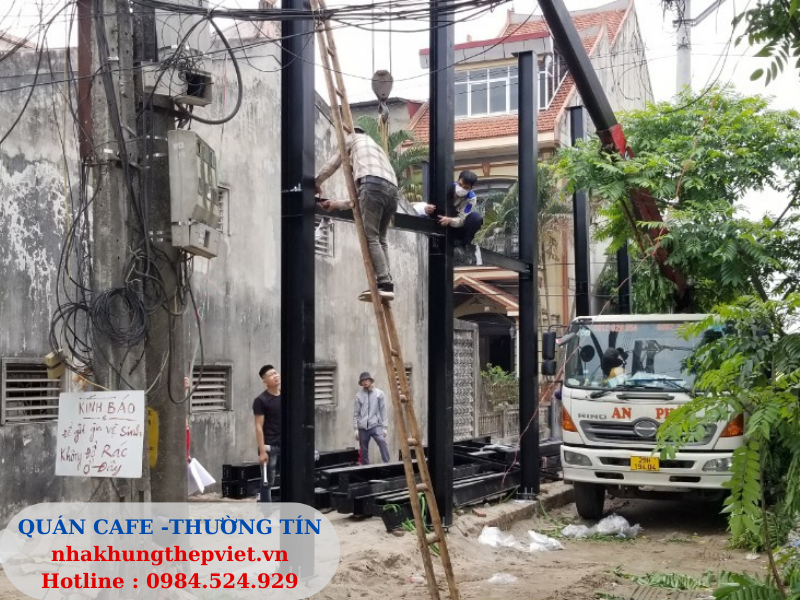 nhà khung thép, cơi nới vật liệu nhẹ, coi noi, vat lieu nhe, nhà khung thép 1 tầng, 2 tầng, quán cafe