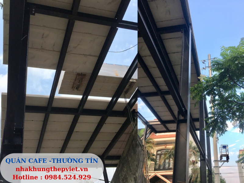 nhà khung thép, cơi nới vật liệu nhẹ, coi noi, vat lieu nhe, nhà khung thép 1 tầng, 2 tầng, quán cafe