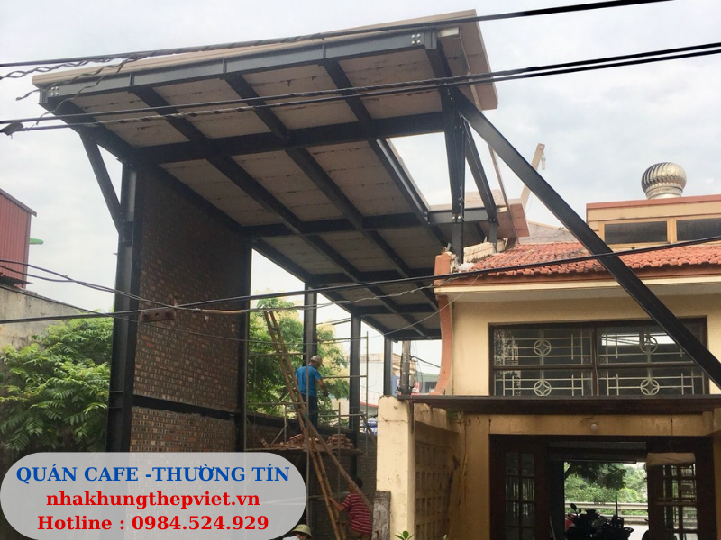 nhà khung thép, cơi nới vật liệu nhẹ, coi noi, vat lieu nhe, nhà khung thép 1 tầng, 2 tầng, quán cafe